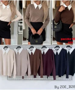 Swetry Koszule Damskie WŁOSKA,Size uni,paczka 8szt, mix kolor