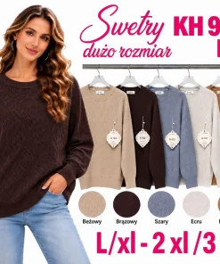 Swetry damskie,size l/xl-2/3xl,paczka 12szt,mix kolor