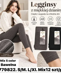 Leginsy Damskie,size s/m-l/xl,paczka 12szt,mix kolor