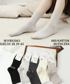Skarpety Damskie,size 35-42,Paczka 40szt,mix kolor