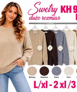 Swetry damskie,size l/xl-2/3xl,paczka 12szt,mix kolor