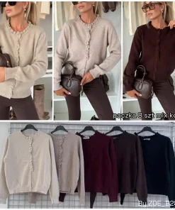 Swetry Damskie WŁOSKA,Size uni,paczka 6szt, mix kolor