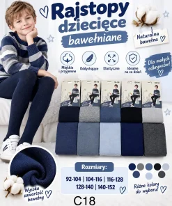 Rajstopy DZIECIĘCA,size 92-152,paczka 24szt,mix kolor