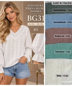 Bluzki damskie ,size xl/2xl-2/3xl,Paczka 12szt ,mix kolor
