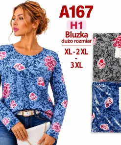 Bluzki damskie,size xl-3xl,paczka 12szt,mix kolor