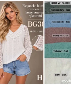 Bluzki damskie ,size xl/2xl-2/3xl,Paczka 12szt ,mix kolor