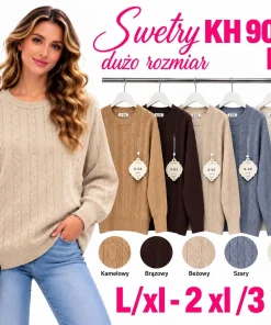 Swetry damskie,size l/xl-2/3xl,paczka 12szt,mix kolor