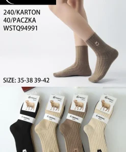 Skarpety Damskie,size 35-42,Paczka 40szt ,mix kolor