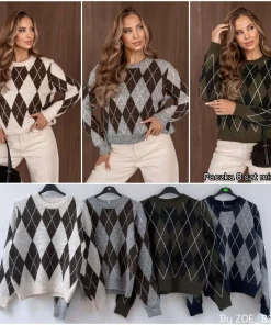 Swetry Damskie WŁOSKA,Size uni,paczka 6szt, mix kolor