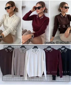 Swetry Koszule Damskie WŁOSKA,Size uni,paczka 8szt, mix kolor