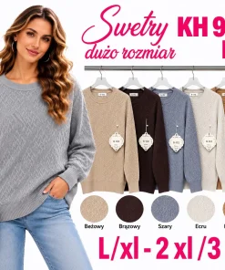 Swetry damskie,size l/xl-2/3xl,paczka 12szt,mix kolor