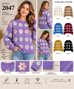 Swetry Damskie,size uni,paczka 6szt,mix kolor