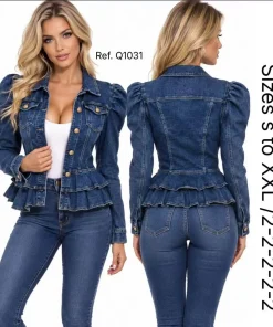 Kurtki Jeansowe Damskie,size s-2xl,paczka 10szt,1kolor