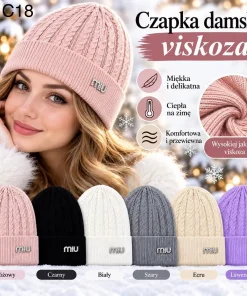 Czapki Damskie,Paczka 12szt,mix kolor