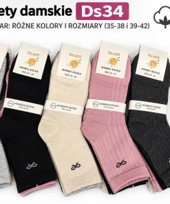 Skarpety Damskie,size 35-42,Paczka 40szt,mix kolor