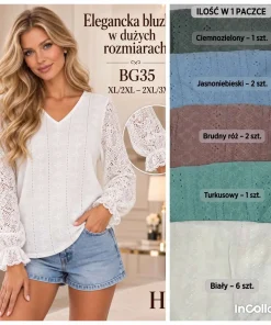 Bluzki damskie ,size xl/2xl-2/3xl,Paczka 12szt ,mix kolor