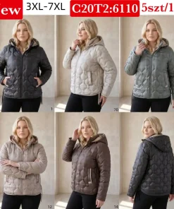 Kurtki Damskie,size 3xl-7xl,Paczka 5szt ,1kolor