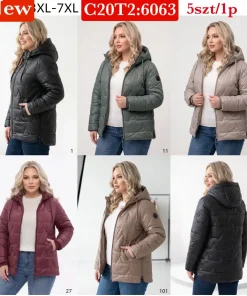 Kurtki Damskie,size 3xl-7xl,Paczka 5szt,1kolor