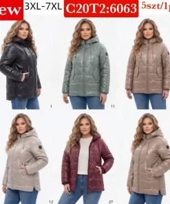 Kurtki Damskie,size 3xl-7xl,Paczka 5szt ,1 kolor