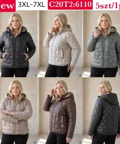 Kurtki Damskie,size 3xl-7xl,Paczka 5szt ,1 kolor