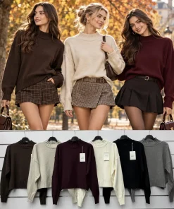 Swetry Damskie WŁOSKA,Size uni,paczka 6szt, mix kolor