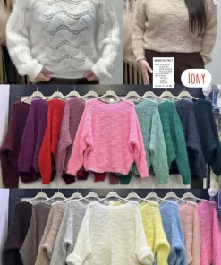 Swetry Damskie WŁOSKA,Size uni,paczka 6szt, mix kolor