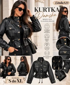 Kurtki skórzane damskie ,size s-xl,Paczka 4szt,1 kolor