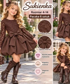 Sukienki DZIECIĘCA,size 4-14lat,Paczka 6szt,1 kolor