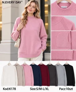Swetry DAMSKA,size s/m-l/xl,Paczka 10szt,mix kolor