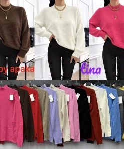 Swetry Damskie,size uni,Paczka 6szt,mix kolor