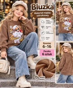 Bluzy DZIECIĘCA,size 6-16lat,Paczka 6szt,1 kolor
