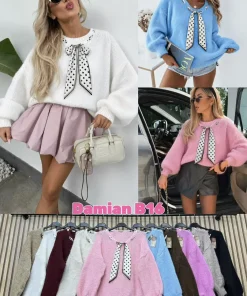 Swetry Damskie WŁOSKA,Size uni,paczka 6szt, mix kolor