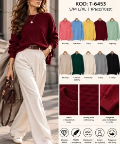 Swetry Damskie,Size s/m-l/xlxl,Paczka 12szt,mix kolor