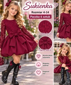 Sukienki DZIECIĘCA,size 4-14lat,Paczka 6szt,1 kolor