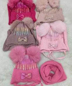 Komplety Czapki zimowe DZIECIĘCA,Paczka 10szt,mix kolor