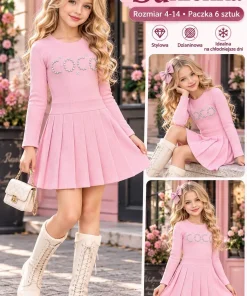 Sukienki DZIECIĘCA,size 4-14lat,Paczka 6szt,1 kolor