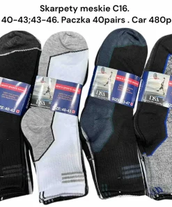 Skarpety MĘSKIE,size 40-46,Paczka 40szt,mix kolor