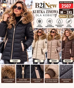Kurtki damskie,size m-3xl,Paczka 5szt,1kolor
