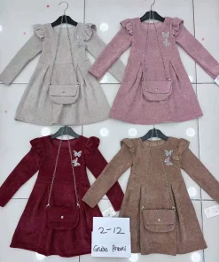Sukienki DZIECIĘCA,size 2-12lat,Paczka 6szt,1 kolor