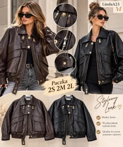 Kurtki skórzane damskie,size s-l,Paczka 6szt,1kolor