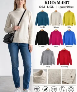 Swetry Damskie,Size s/m-l/xl,Paczka 12szt,mix kolor