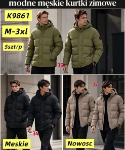 Kurtki MĘSKA ,size m-3xl,Paczka 5szt,1kolor