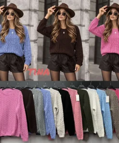 Swetry Damskie,size uni,Paczka 6szt,mix kolor