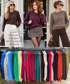 Swetry Damskie WŁOSKA,Size uni,paczka 6szt, mix kolor