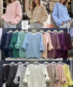 Swetry Damskie WŁOSKA,Size uni,paczka 6szt, mix kolor