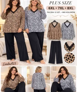 Piżama damskie ,size 6-8xl,Paczka 12szt,mix kolor