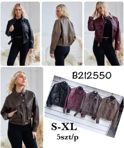 Kurtki skórzane DAMSKA,size s-xl,Paczka 5szt,1kolor