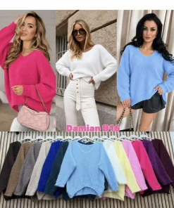 Swetry Damskie WŁOSKA,Size uni,paczka 6szt, mix kolor