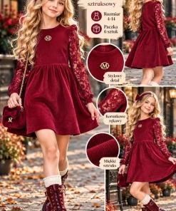 Sukienki DZIECIĘCA,size 4-14lat,Paczka 6szt,1kolor