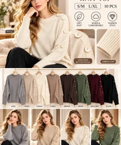 Swetry Damskie,Size s/m-l/xl,Paczka 10szt,mix kolor